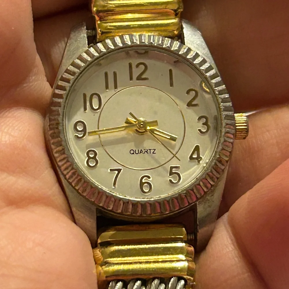 Vintage M Z Berger Silver and Gold Watch